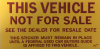 AP-790 • Vehicle Not For Sale Stickers